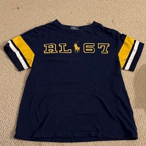 Navy Blue Kids Shirt with Yellow Accents